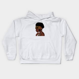 Proud African Woman with West African Pattern Kids Hoodie